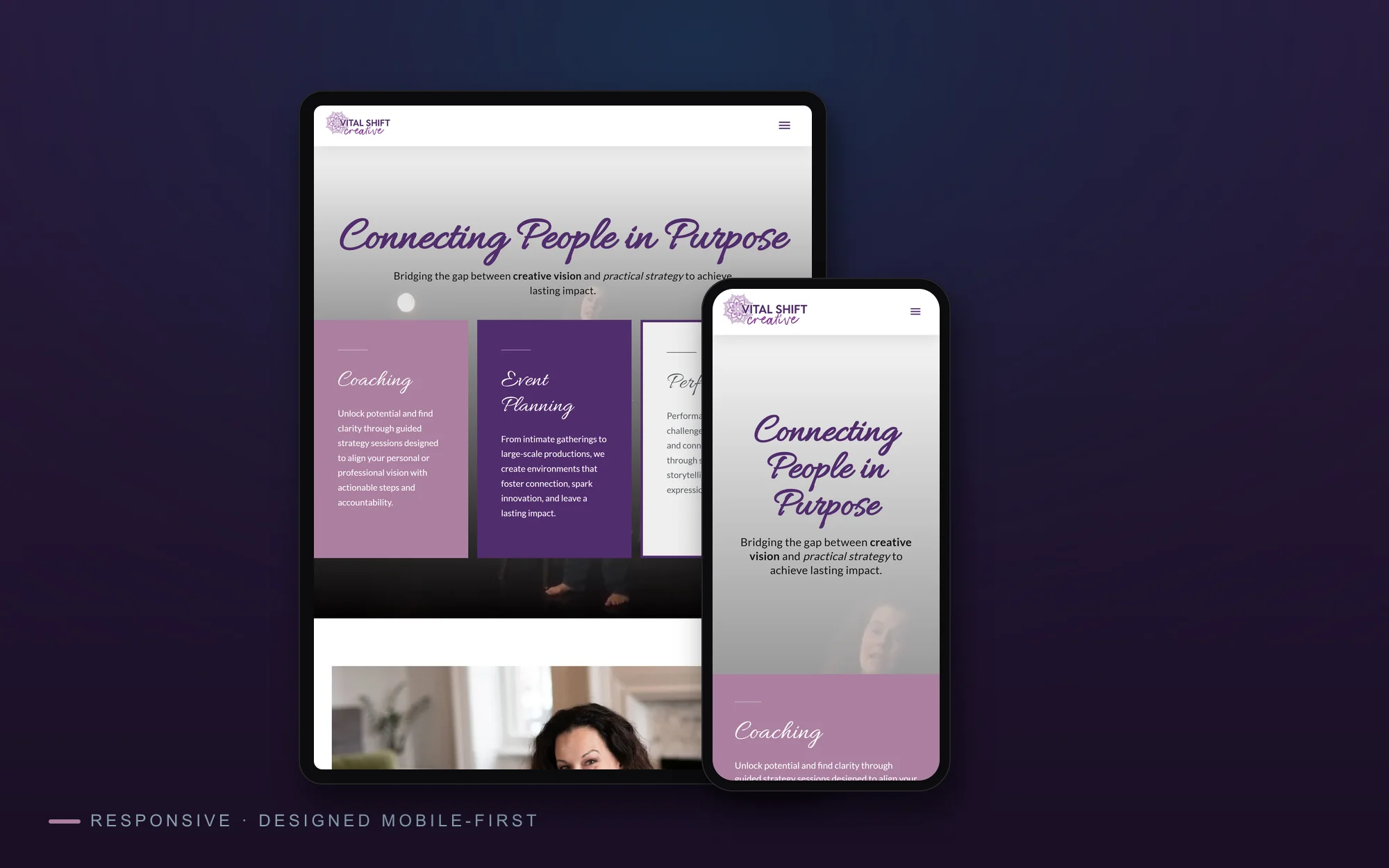 VITAL Shift Creative on tablet and phone