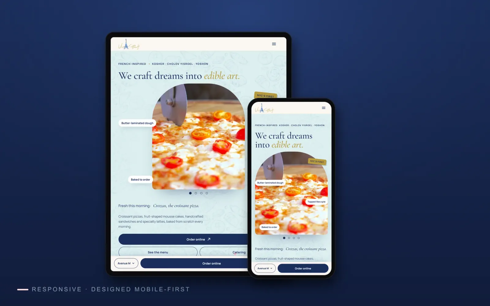 Viva La Dough site on tablet and phone